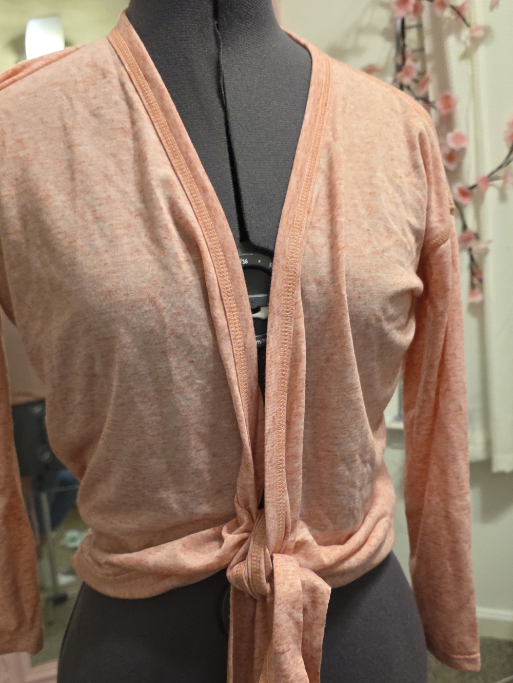 J. Crew Heathered Peach-Orange Long Sleeve Top